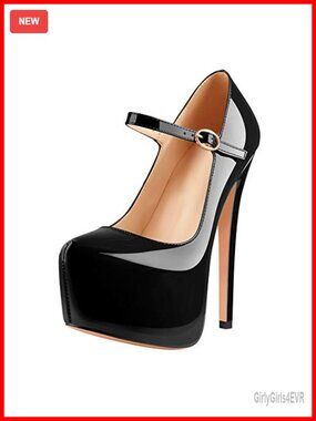 LISHAN Women's Platform 5.9in Super High Heels Pumps Slip On Pointed Toe Sandals
